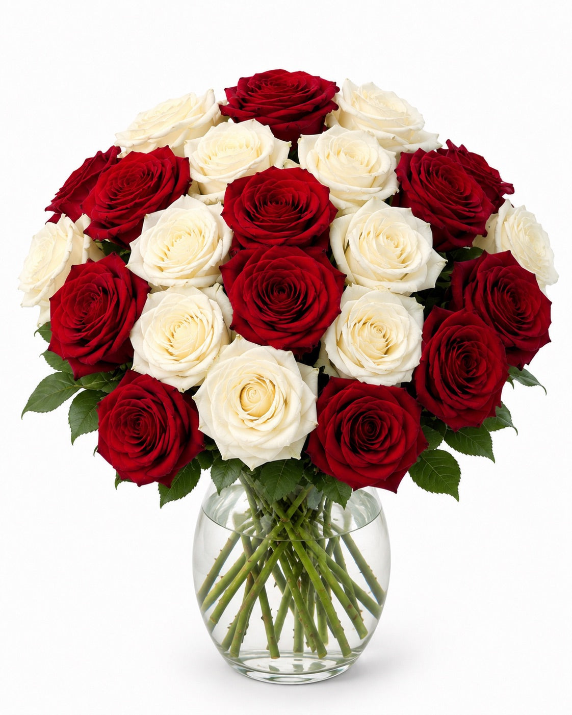 Bouquet Élégance Rouge et  Blanc